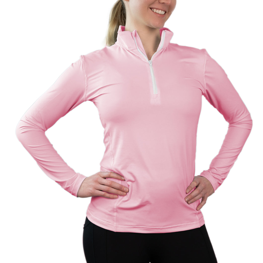 WOMEN'S QUARTER ZIP LONG SLEEVE SHIRT (OPTIONS)